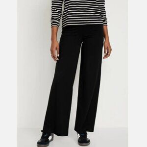 M.T.W.T.9.5 Women's Trousers High-Rise Comfort Fit Rayon Wide Leg Black Large